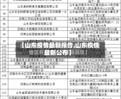 【山东疫情最新报告,山东疫情最新公布】