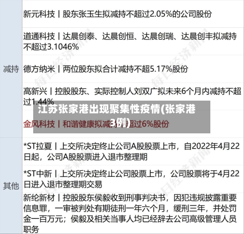 江苏张家港出现聚集性疫情(张家港3例)-第3张图片