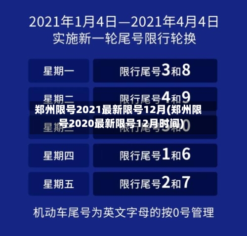 郑州限号2021最新限号12月(郑州限号2020最新限号12月时间)