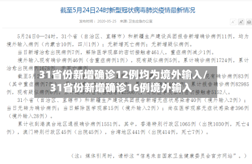 31省份新增确诊12例均为境外输入/31省份新增确诊16例境外输入-第3张图片