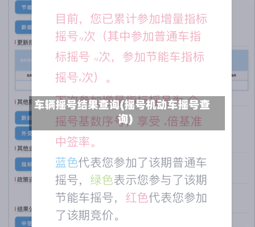 车辆摇号结果查询(摇号机动车摇号查询)