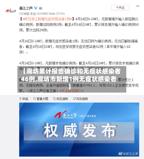 【廊坊累计报告确诊和无症状感染者46例,廊坊市新增1例无症状感染者】-第2张图片