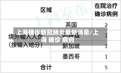 上海确诊新冠肺炎最新消息/上海 确诊 病例