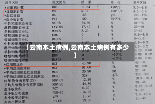 【云南本土病例,云南本土病例有多少】