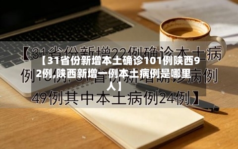 【31省份新增本土确诊101例陕西92例,陕西新增一例本土病例是哪里人】