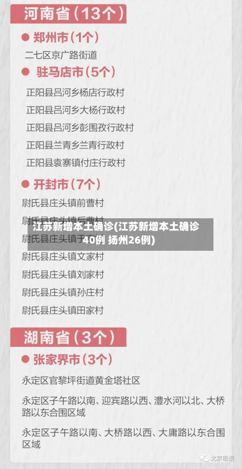 江苏新增本土确诊(江苏新增本土确诊40例 扬州26例)