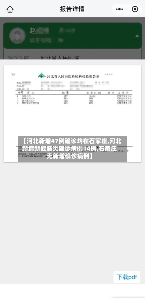 【河北新增47例确诊均在石家庄,河北新增新冠肺炎确诊病例14例,石家庄无新增确诊病例】-第2张图片