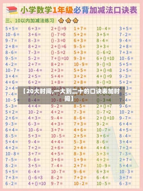 【20大时间,一大到二十的口诀表加时间】