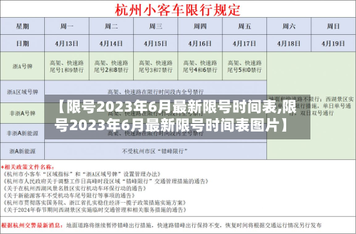 【限号2023年6月最新限号时间表,限号2023年6月最新限号时间表图片】