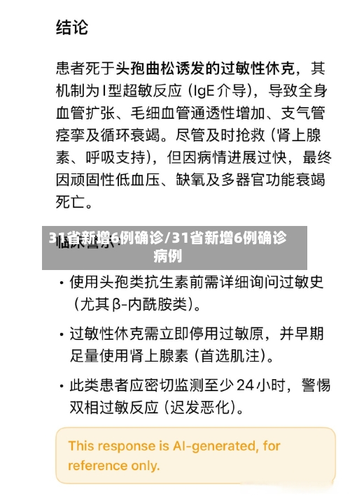 31省新增6例确诊/31省新增6例确诊病例