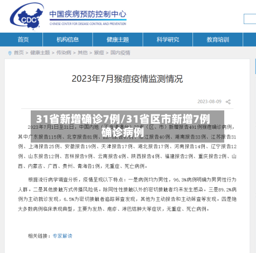 31省新增确诊7例/31省区市新增7例确诊病例