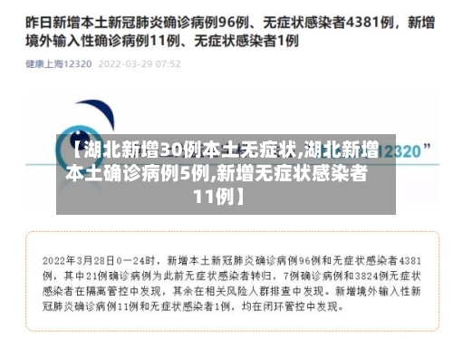 【湖北新增30例本土无症状,湖北新增本土确诊病例5例,新增无症状感染者11例】-第3张图片