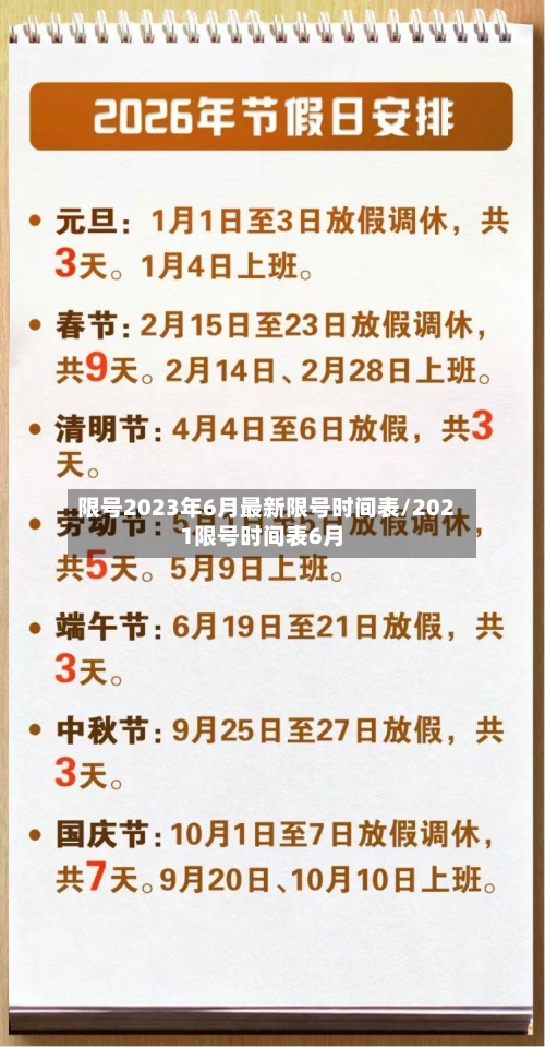 限号2023年6月最新限号时间表/2021限号时间表6月-第2张图片