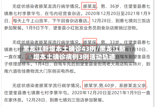 黑龙江新增本土确诊43例/黑龙江新增本土确诊病例3例活动轨迹-第2张图片