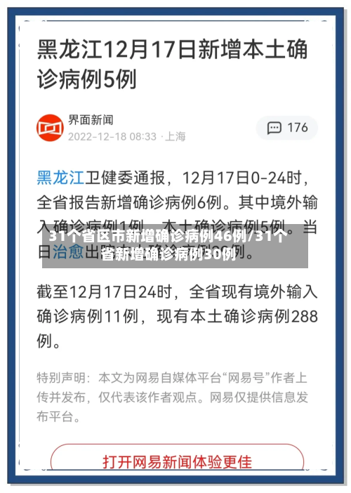 31个省区市新增确诊病例46例/31个省新增确诊病例30例-第2张图片