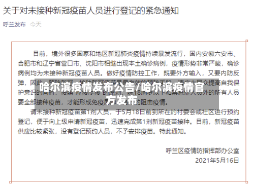 哈尔滨疫情发布公告/哈尔滨疫情官方发布-第3张图片