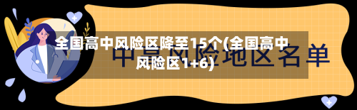 全国高中风险区降至15个(全国高中风险区1+6)