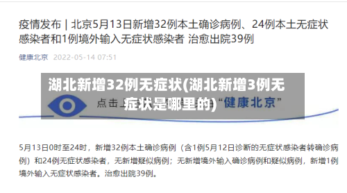 湖北新增32例无症状(湖北新增3例无症状是哪里的)-第2张图片