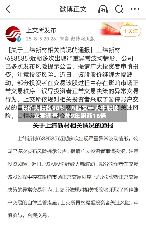 股价大跌超90%	，A股又一大牛股被立案调查，曾9年飙涨16倍-第3张图片