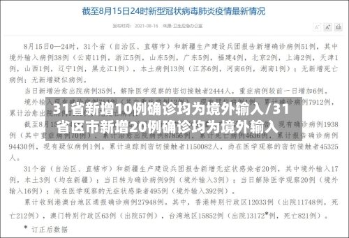 31省新增10例确诊均为境外输入/31省区市新增20例确诊均为境外输入-第3张图片