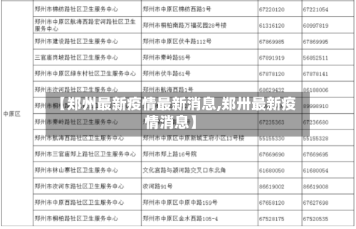【郑州最新疫情最新消息,郑卅最新疫情消息】-第3张图片