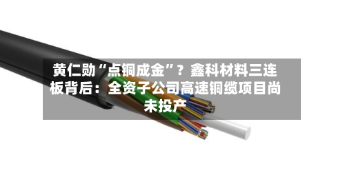 黄仁勋“点铜成金”？鑫科材料三连板背后：全资子公司高速铜缆项目尚未投产-第2张图片