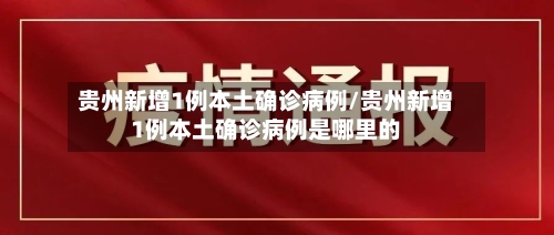 贵州新增1例本土确诊病例/贵州新增1例本土确诊病例是哪里的