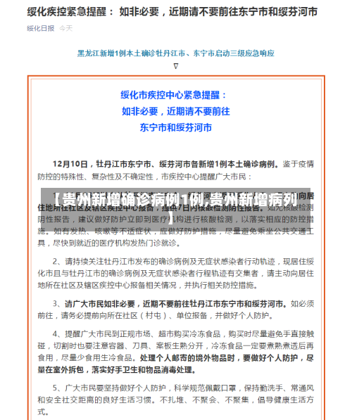 【贵州新增确诊病例1例,贵州新增病列】-第2张图片