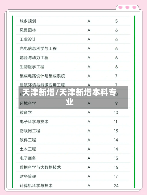 天津新增/天津新增本科专业