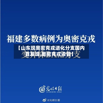 【山东现奥密克戎进化分支国内首发现,奥密克戎读音】