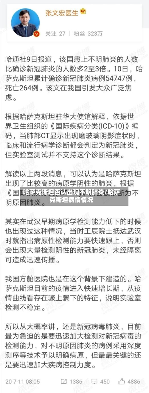 哈萨克斯坦否认出现不明肺炎/哈萨克斯坦病情情况-第2张图片