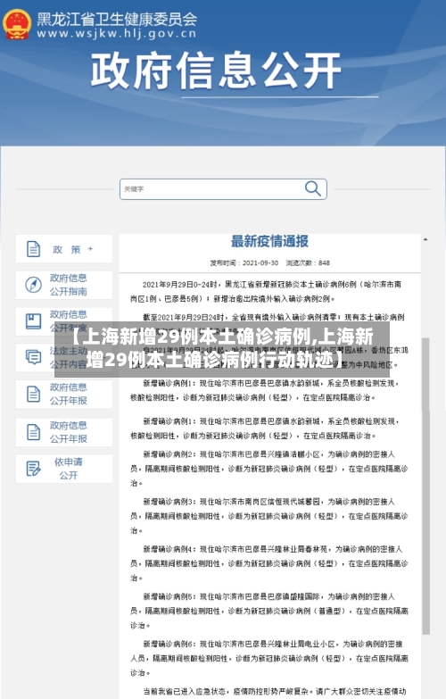 【上海新增29例本土确诊病例,上海新增29例本土确诊病例行动轨迹】