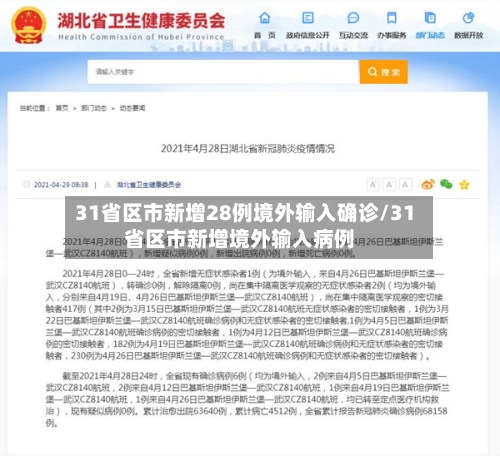 31省区市新增28例境外输入确诊/31省区市新增境外输入病例