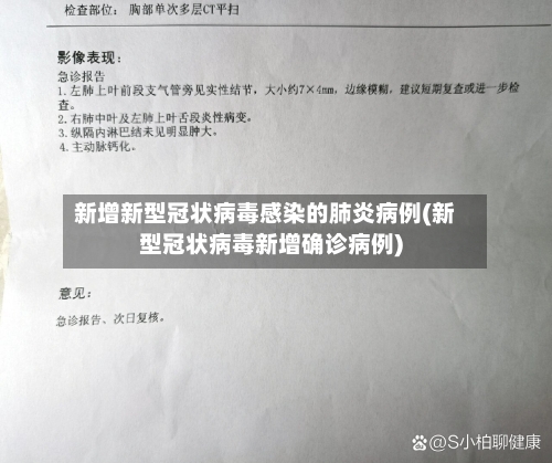 新增新型冠状病毒感染的肺炎病例(新型冠状病毒新增确诊病例)