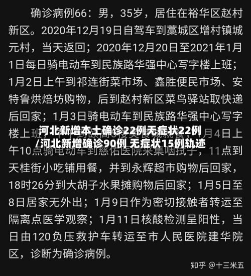 河北新增本土确诊22例无症状22例/河北新增确诊90例 无症状15例轨迹