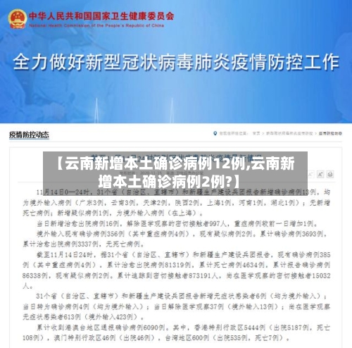 【云南新增本土确诊病例12例,云南新增本土确诊病例2例?】