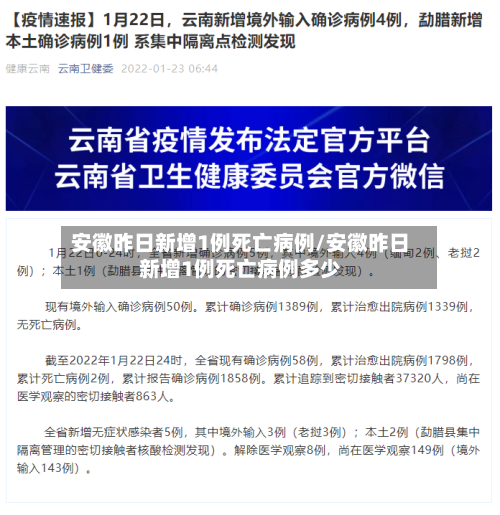 安徽昨日新增1例死亡病例/安徽昨日新增1例死亡病例多少-第2张图片
