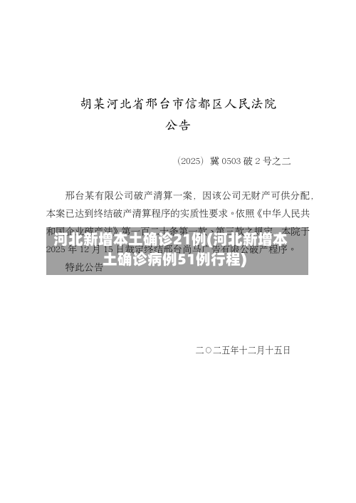 河北新增本土确诊21例(河北新增本土确诊病例51例行程)