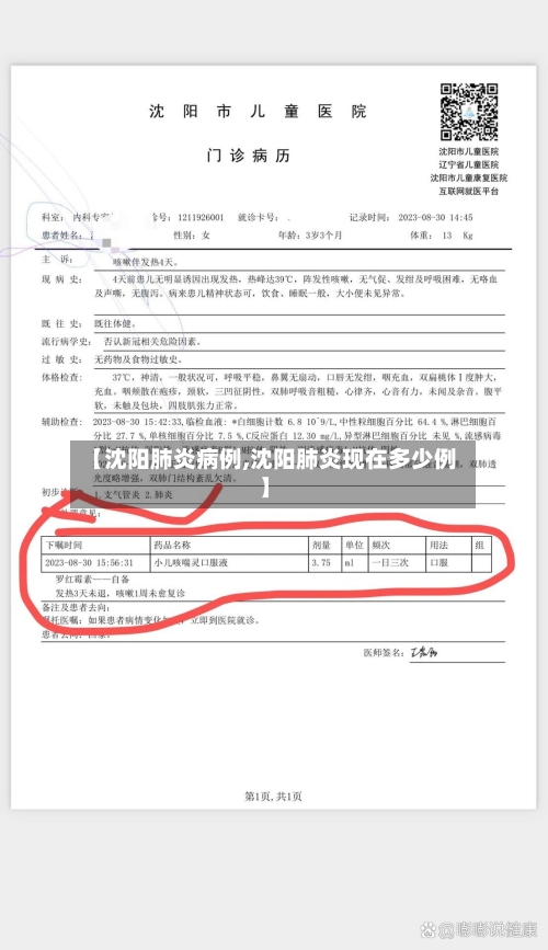 【沈阳肺炎病例,沈阳肺炎现在多少例】