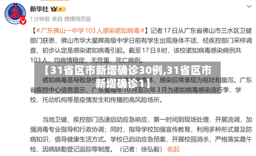 【31省区市新增确诊30例,31省区市新增确诊1】