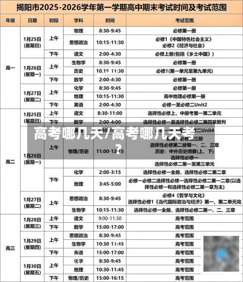 高考哪几天/高考哪几天考?