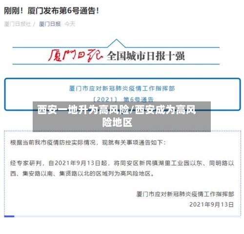 西安一地升为高风险/西安成为高风险地区