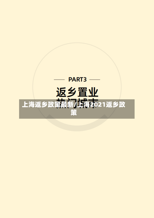 上海返乡政策最新/上海2021返乡政策