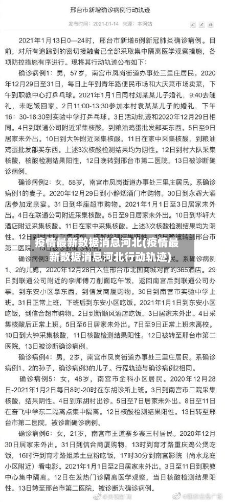 疫情最新数据消息河北(疫情最新数据消息河北行动轨迹)