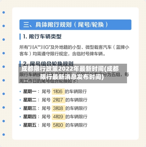 成都限行政策2022年最新时间(成都限行最新消息发布时间)-第2张图片