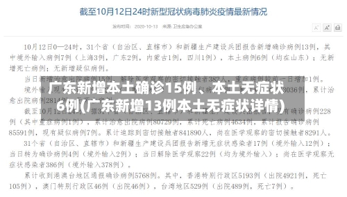广东新增本土确诊15例	、本土无症状6例(广东新增13例本土无症状详情)-第2张图片