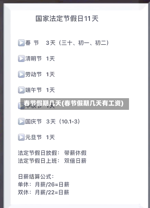 春节假期几天(春节假期几天有工资)-第2张图片