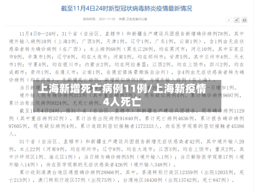 上海新增死亡病例11例/上海新疫情4人死亡