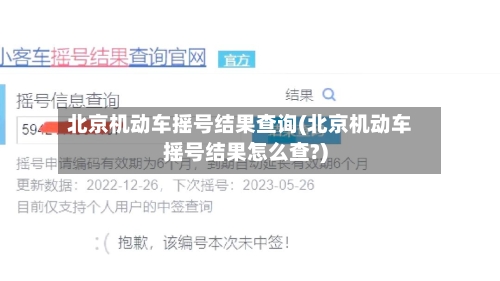 北京机动车摇号结果查询(北京机动车摇号结果怎么查?)
