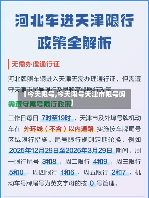【今天限号,今天限号天津市限号吗】-第3张图片